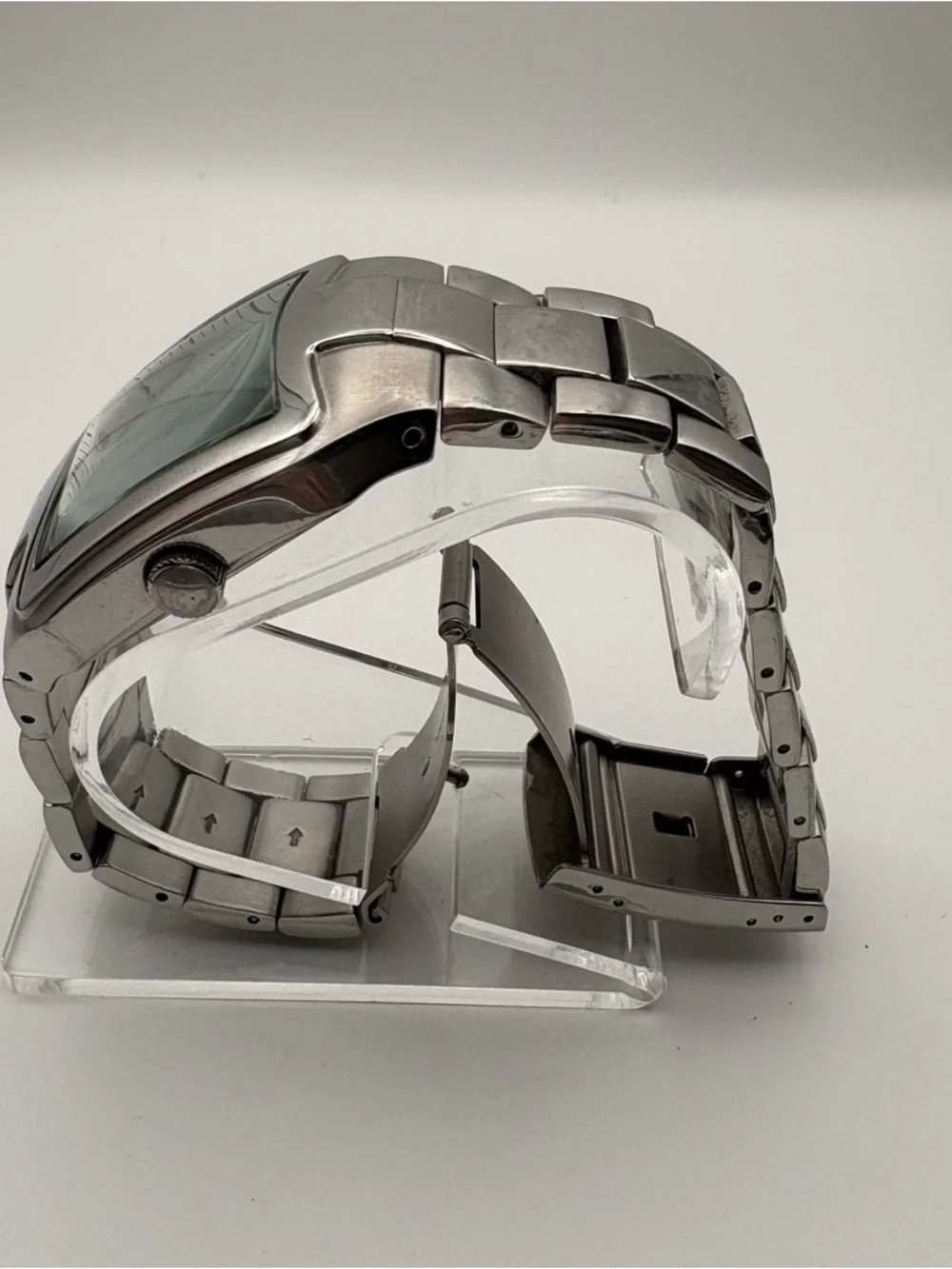 Kenneth‎ Cole Stainless Steel Square Men's Watch Silver Dial with Day Works!